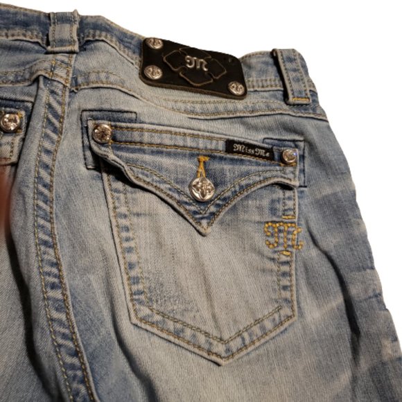 Miss Me Boyfriend Capri Blue Jeans Denim Distressed Classic Women's 25 Pre-owned - Picture 3 of 12